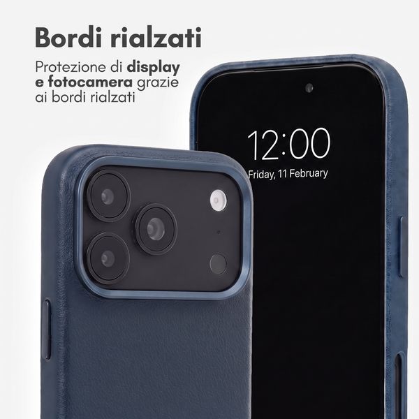 Accezz Cover in Pelle con MagSafe Apple iPhone 18 Pro Max / 17 Pro Max - Nightfall Blue