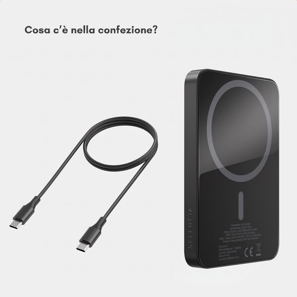 Selencia Vivid Powerbank 5.000 mAh - MagSafe e Qi - Nero / Choco Flower Pop