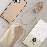 Selencia Cover per telefono Nova Croco con cordino e portacarte Apple iPhone 17 - Beige
