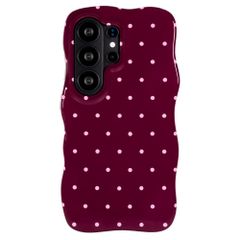 Selencia Cover Vivid Wavy con MagSafe Samsung Galaxy S26 Ultra - Happy Dots Burgundy