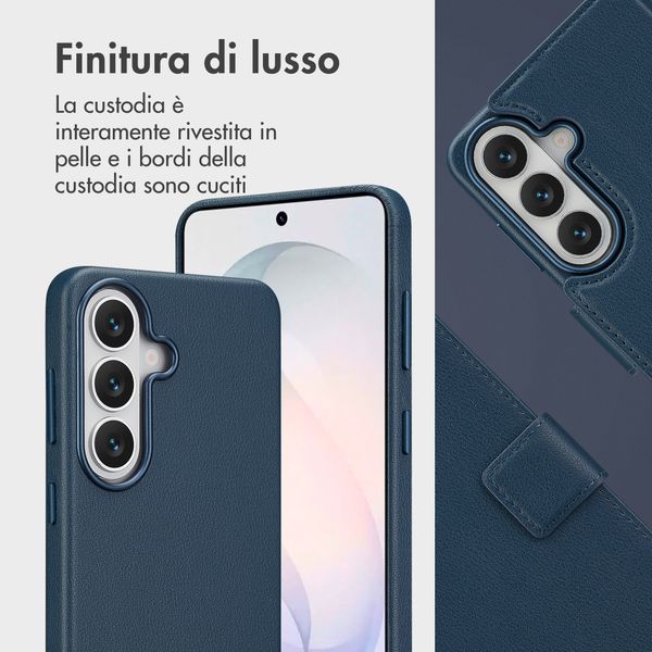 Accezz Cover in pelle 2 in 1 con MagSafe Samsung Galaxy S26 - Nightfall Blue