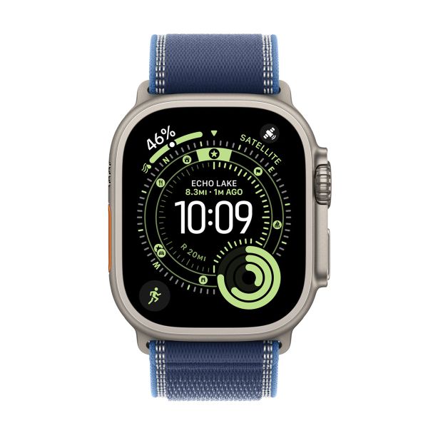 Apple Cinturino Trail Loop Apple Watch | 44/45/46/49 mm - Taglia S/M - Blue / Bright Blue Black Titanium