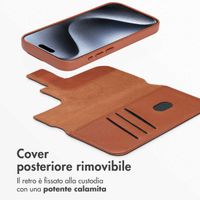 Accezz Cover in pelle 2 in 1 con MagSafe Apple iPhone 15 Pro - Sienna Brown