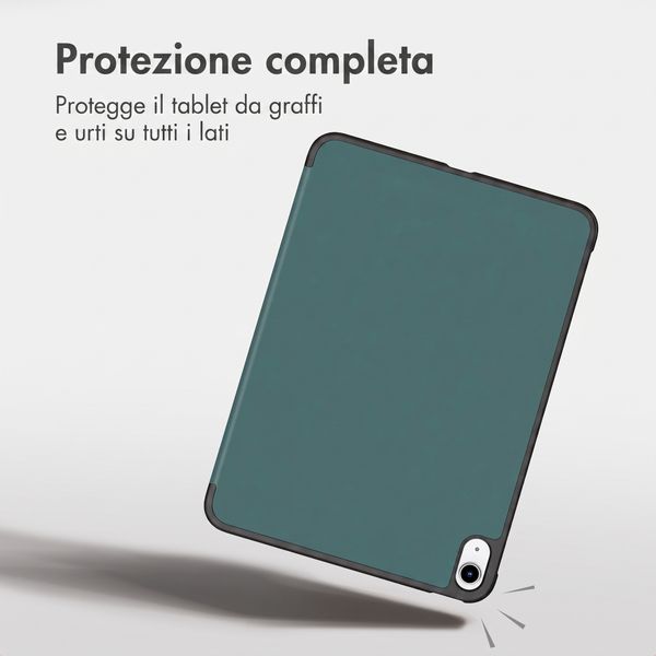 imoshion Cover a libro Trifold Apple iPad 11 (2025) 11 pollici A16 / iPad 10 (2022) 10.9 pollici - Verde scuro