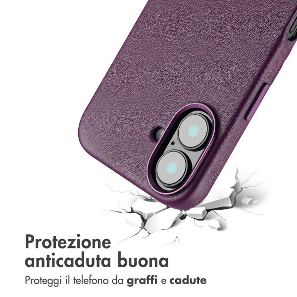 Accezz Cover in Pelle con MagSafe Apple iPhone 16 - Heath Purple