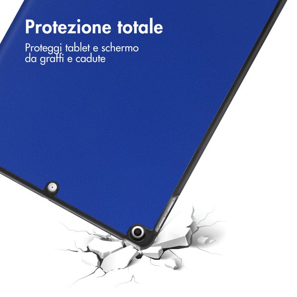 imoshion Cover a libro Trifold Apple iPad 9 (2021) 10.2 pollici / iPad 8 (2020) 10.2 pollici / iPad 7 (2019) 10.2 pollici - Cobalt Blue