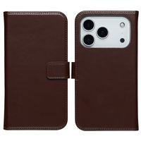 Selencia Cover a libro in vera pelle Apple iPhone 17 Pro - Marrone