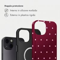 Selencia Cover posteriore Vivid con MagSafe Apple iPhone 13 - Happy Dots Burgundy