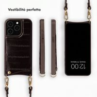Selencia Nova cover posteriore in vera pelle con portacarte Apple iPhone 15 Pro - Dark Chocolate