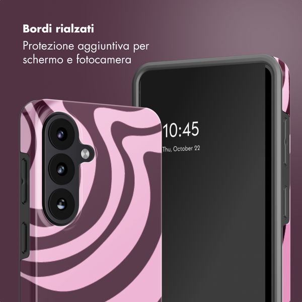 Selencia Cover posteriore Vivid con MagSafe Samsung Galaxy S26 - Wavy Swirl Pink Plum