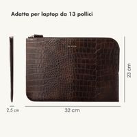 Selencia Cover per laptop Croco 13 pollici - Choco Brown
