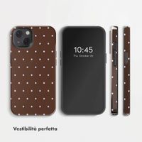 Selencia Cover Posteriore Vivid Apple iPhone 13 - Happy Dots Chocolate