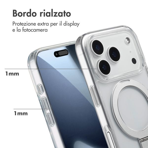Accezz Cover con anello e supporto con MagSafe Apple iPhone 17 Pro - Trasparente