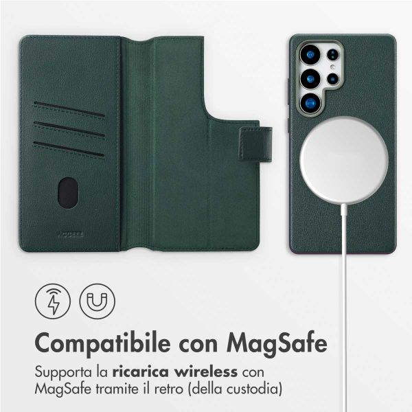 Accezz Cover in pelle 2 in 1 con MagSafe Samsung Galaxy S25 Ultra - Cedar Green