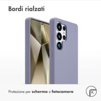 Accezz Cover in silicone liquido con MagSafe Samsung Galaxy S25 Ultra - Lavender Gray