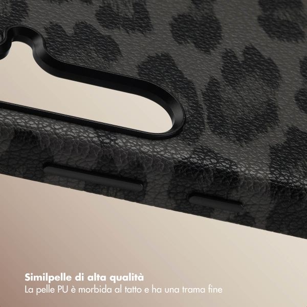 Selencia Cover Sabi Stampa pantera con MagSafe Samsung Galaxy S24 - Midnight Black