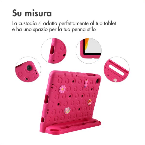imoshion Cover per tablet a prova di bambino con bambole rimovibili Samsung Galaxy Tab A11 Plus / A9 Plus - Rosa
