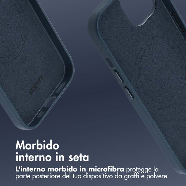 Accezz Cover in Pelle con MagSafe Apple iPhone 15 - Nightfall Blue