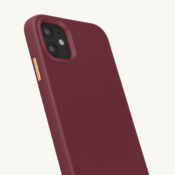 Selencia Cover posteriore Rivièra con MagSafe con ganci rimovibili Apple iPhone 11 - Bold Burgundy