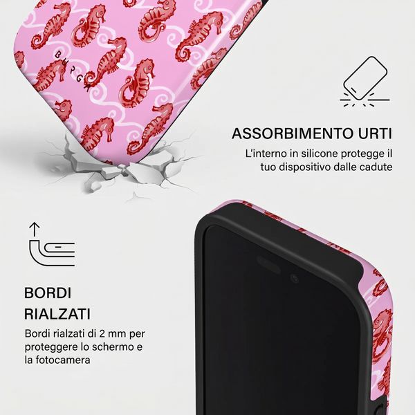 Burga Cover Posteriore Resistente con MagSafe Apple iPhone 16 - Coral Reef