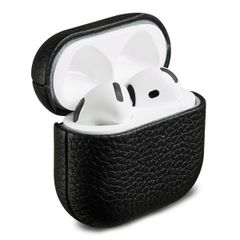 Accezz Cover in vera pelle  Apple Airpods 4 - Nero