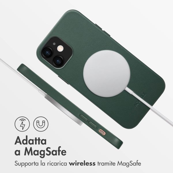 Accezz Cover in Pelle con MagSafe Apple iPhone 12 (Pro) - Cedar Green