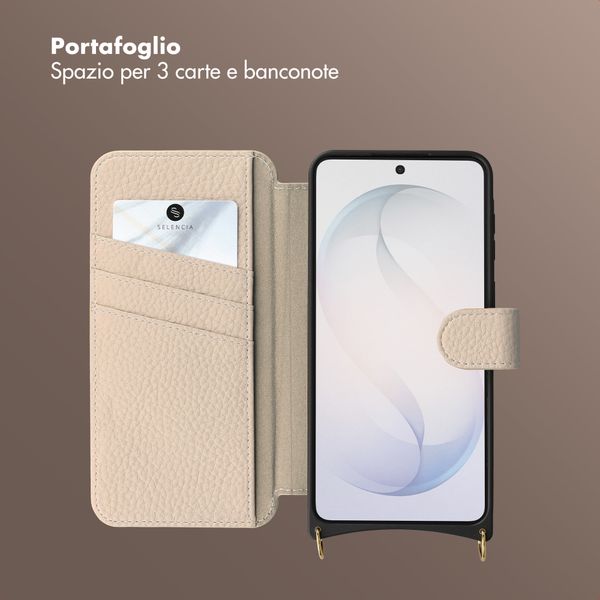 Selencia Cover Riva con MagSafe e cordino Samsung Galaxy S26 - Beige