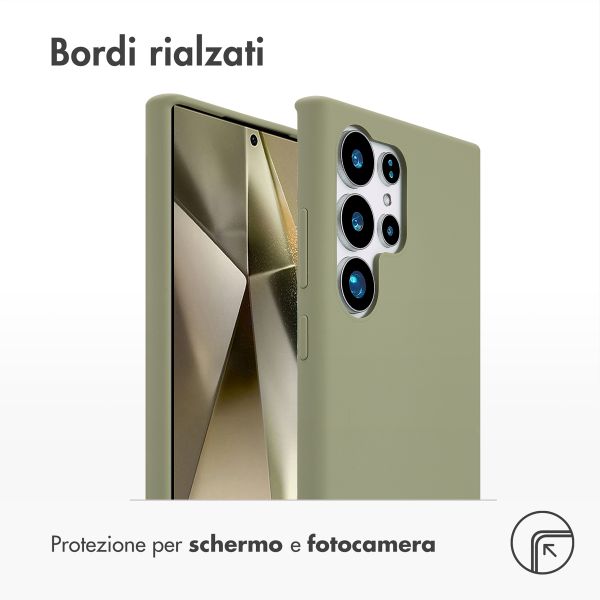Accezz Cover in silicone liquido con MagSafe Samsung Galaxy S24 Ultra - Cooper Green