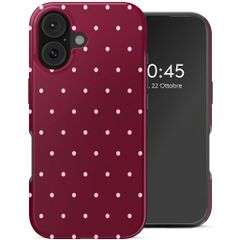 Selencia Cover posteriore Vivid con MagSafe Apple iPhone 16 - Happy Dots Burgundy