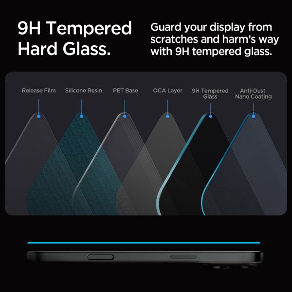 Spigen Vetro temperato privacy GLAStR EZ Fit + Applicatore - confezione da 2 Apple iPhone 16 Pro Max / 17 Pro Max