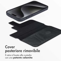 Accezz Cover in pelle 2 in 1 con MagSafe Apple iPhone 15 Pro Max - Onyx Black