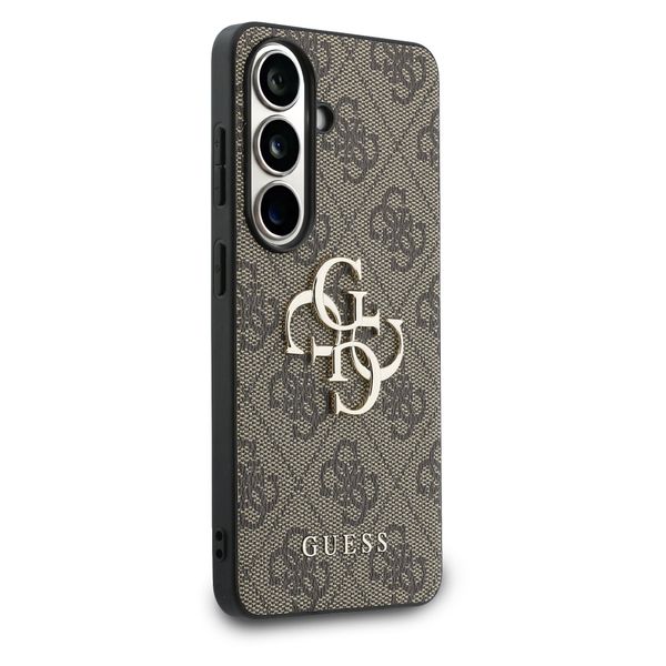 Guess Cover Posteriore con Logo 4G in Metallo Samsung Galaxy S26 Plus - Marrone