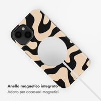 Selencia Cover posteriore Vivid con MagSafe Apple iPhone 14 - Art Wave Black