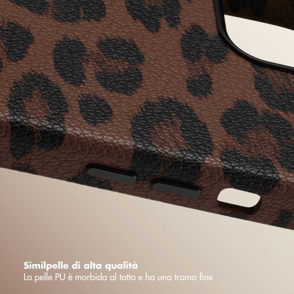 Selencia Cover Sabi Stampa pantera con MagSafe Apple iPhone 13 - Mocha Brown