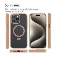 Accezz Cover con anello e supporto con MagSafe Apple iPhone 15 Pro Max - Marrone