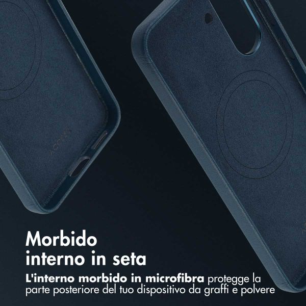 Accezz Cover in Pelle con MagSafe Samsung Galaxy A36 / A56 - Nightfall Blue