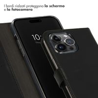 Selencia Cover a libro in vera pelle Apple iPhone 15 Pro Max - Nero