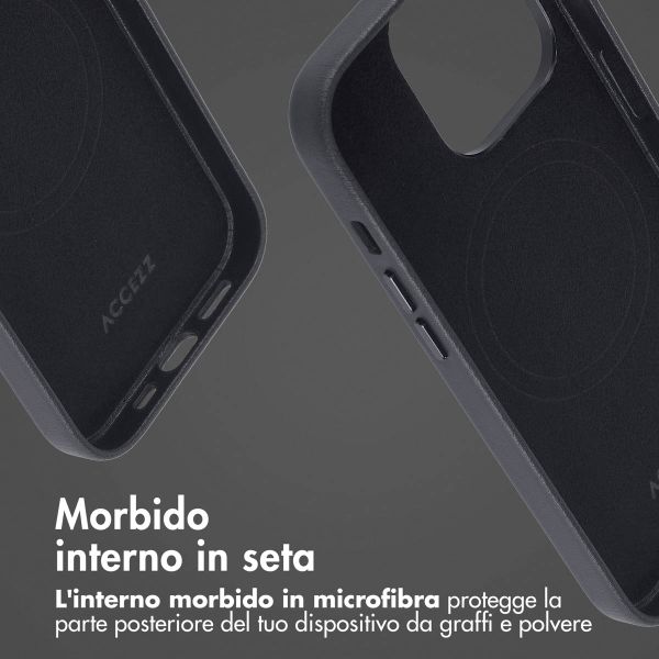 Accezz Cover in Pelle con MagSafe Apple iPhone 14 Pro - Onyx Black