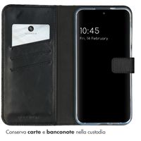 Selencia Cover a libro in vera pelle Samsung Galaxy A25 (5G) - Blu