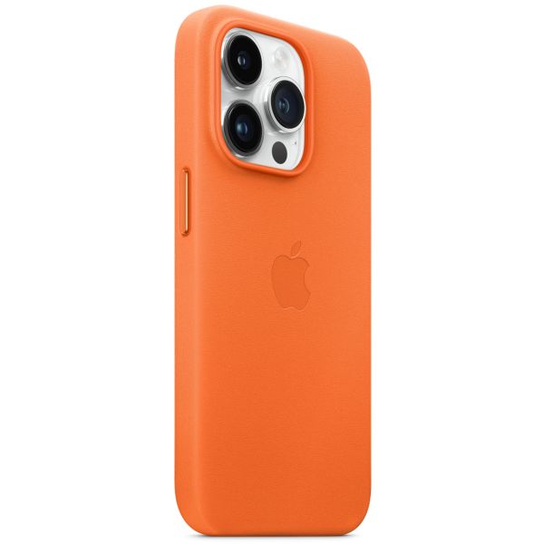 Apple Cover Posteriore in Pelle con MagSafe Apple iPhone 14 Pro - Orange