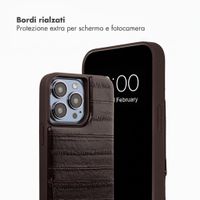 Selencia Nova cover posteriore in vera pelle con portacarte Apple iPhone 13 Pro - Dark Chocolate