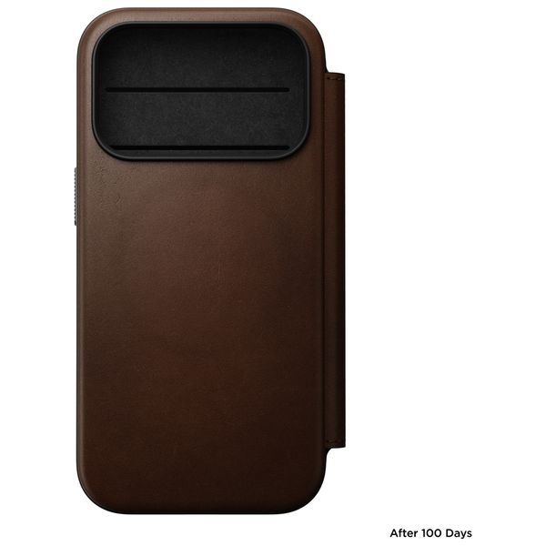 Nomad Cover a libro in pelle moderna Apple iPhone 18 Pro / 17 Pro - Brown
