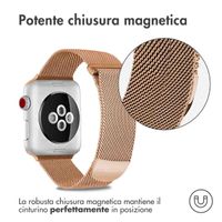 imoshion Cinturino milanese magnetico Apple Watch | 44/45/46/49 mm - Taglia S - Oro rosa
