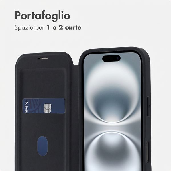 imoshion Bookcase trasparente con MagSafe Apple iPhone 16 - Nero