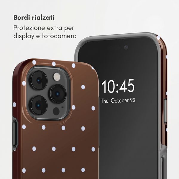 Selencia Cover Posteriore Vivid Apple iPhone 14 Pro - Happy Dots Chocolate