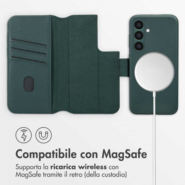 Accezz Cover in pelle 2 in 1 con MagSafe Samsung Galaxy S24 - Cedar Green