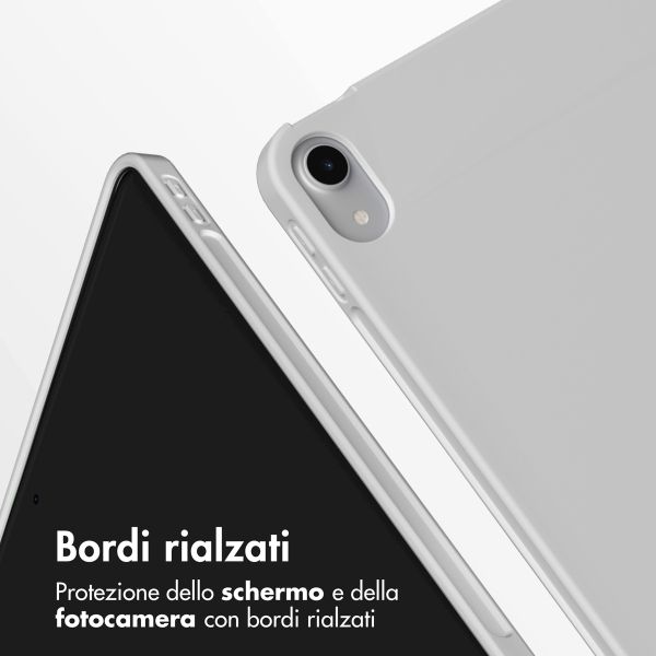 Accezz Cover a libro in silicone Smart Apple iPad Air 11 pollici (2026) M4 / (2025) M3 / (2024) M2 / Air 5 (2022) / Air 4 (2020) - Grigio