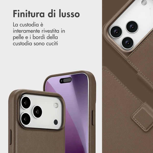 Accezz Cover in pelle 2 in 1 con MagSafe Apple iPhone 17 Pro Max - Marrone caffè