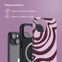 Selencia Cover posteriore Vivid con MagSafe Apple iPhone 14 - Wavy Swirl Pink Plum