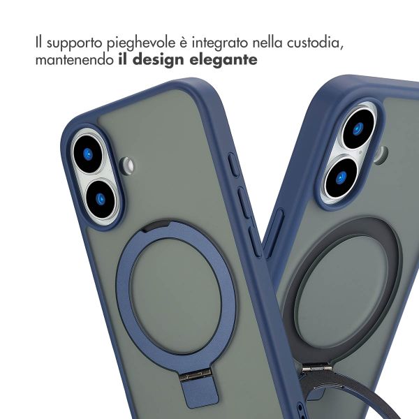 Accezz Cover con anello e supporto con MagSafe Apple iPhone 16 - Blu